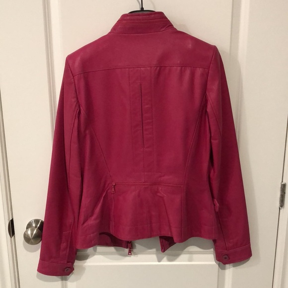 DANIER LEATHER JACKET MAGENTA PINK - Picture 5 of 7